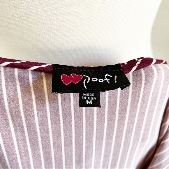 Poof Red Stripe Spaghetti Strap Stretch Side Zip Wide leg Jumper Jumpsuit Size M - Picture 6 of 6